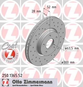 Тормозной диск ZIMMERMANN 250.1365.52