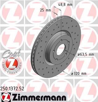 Диск гальмівний ZIMMERMANN 250.1372.52