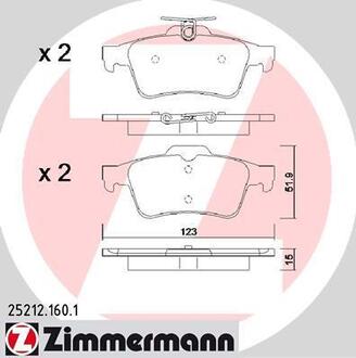 Гальмівні колодки дискові зад. Focus/Transit/Tourn ZIMMERMANN 252121601