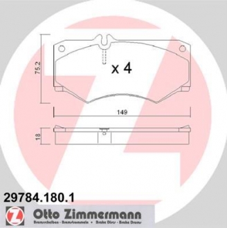 Гальмiвнi колодки дисковi ZIMMERMANN 297841801