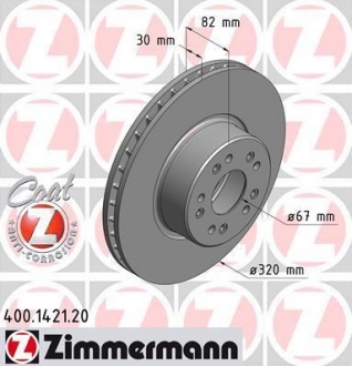 Диск гальмівний DB 140 400-600/S280-S350 ZIMMERMANN 400142120