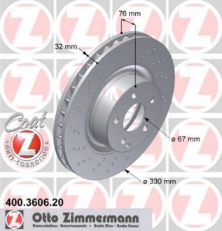 Диск гальмівний DB W220 S-klasa 98- ZIMMERMANN 400360620