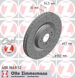 Гальмiвнi диски ZIMMERMANN 400364952