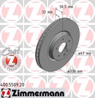 Диск гальмівний ZIMMERMANN 400550920