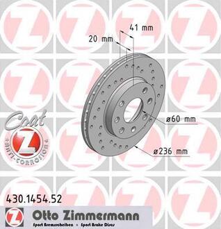 Гальмівний диск ZIMMERMANN 430145452