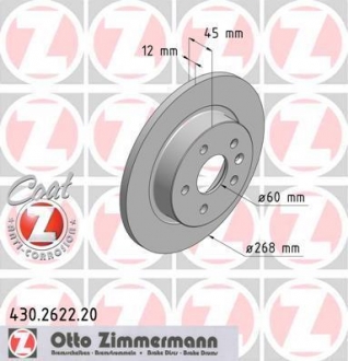 Гальмiвнi диски ZIMMERMANN 430262220