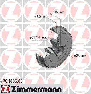 Барабан тормозной ZIMMERMANN 470185500