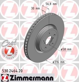 Гальмівний диск ZIMMERMANN 530246420