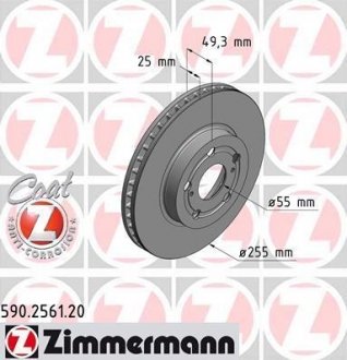 Диск гальмівний ZIMMERMANN 590256120